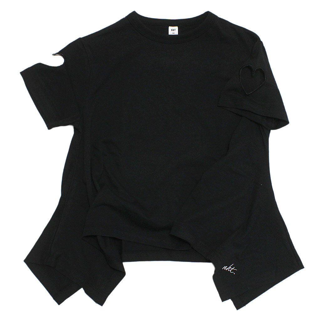 Rakuten - 【NHT/エヌエイチティー/女の子/保育園着/子供服/キッズ】 ハート Tシャツ ブラック(BK)