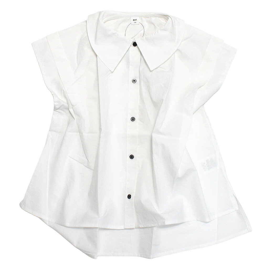 Short Sleeves - 【NHT/エヌエイチティー/女の子/保育園着/子供服/キッズ】 タック ブラウス オフホワイト(OW)