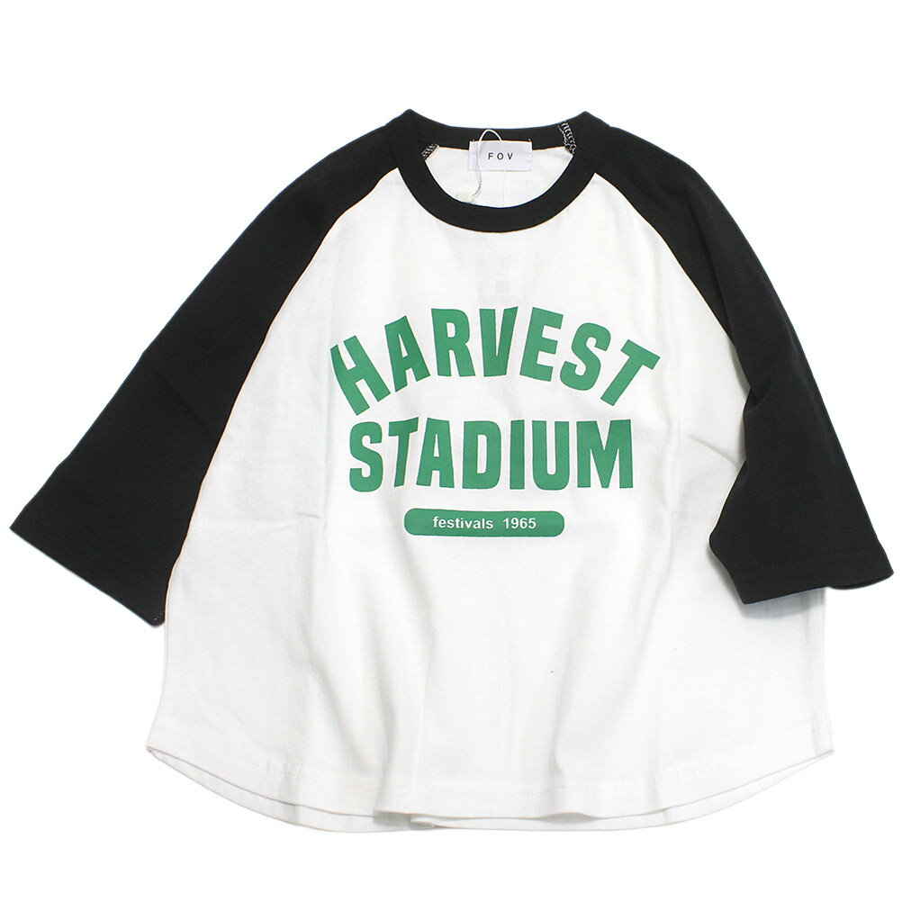 T-Shirts （Half Sleeves） - 【FOV/フォブ/こども服/キッズ/親子/カジュアル】 HARVEST Tシャツ(7分袖) ホワイト(WH)