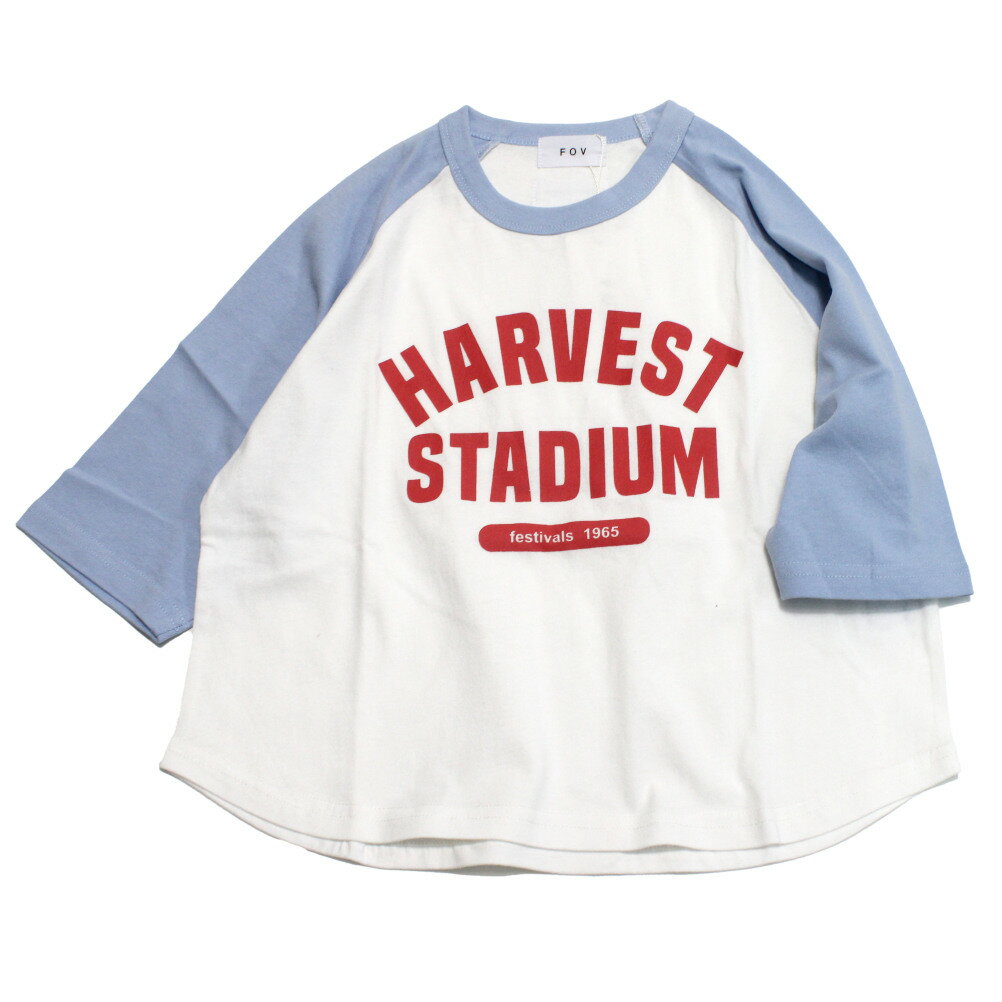 樂天商城 - 【FOV/フォブ/こども服/キッズ/親子/カジュアル】 HARVEST Tシャツ(7分袖) サックス(SA)