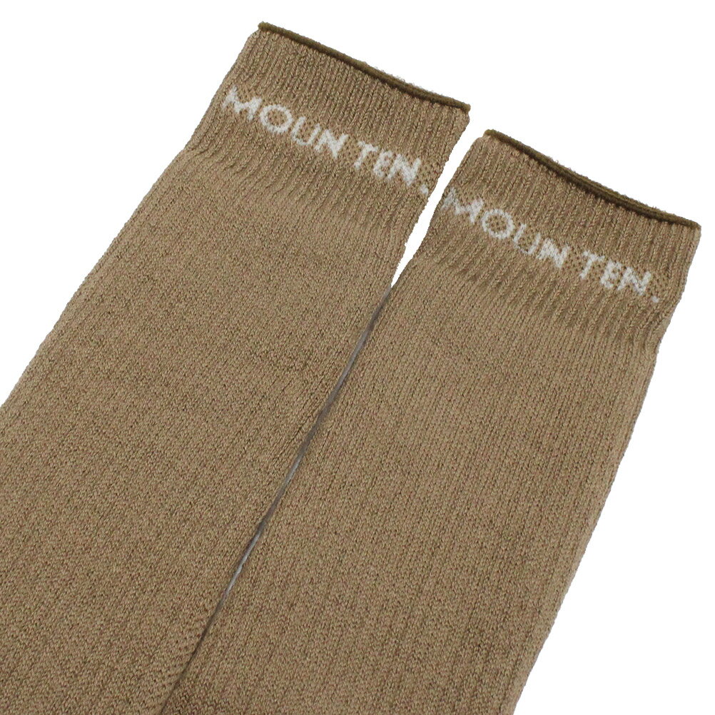 【MOUN TEN./MOUNTEN/マウンテン/子供服/ジュニア】 MOUN TEN. logo tube ハイソックス(organic cotton) コヨーテ