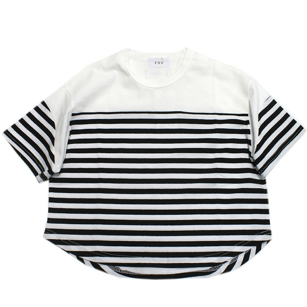 樂天商城 - 【FOV/フォブ/こども服/キッズ/親子/カジュアル】 ボーダー切り替えTシャツ ブラック(BK)