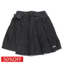 【アルジー/algy/ジュニア/女の子/JS/ガールズ】 セール 【50%OFF】 ラップ風プリーツスカート ブラック(BK)
