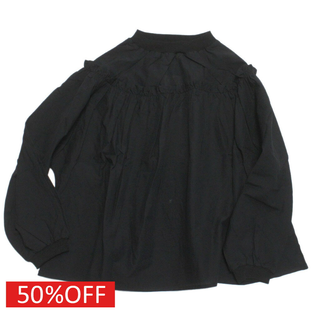 樂天商城 - 【子供服/ジュニア/アンディニー/undeny./キッズ/大人/女の子】 セール 【50%OFF】 フリルギャザーブラウス ブラック(BK)