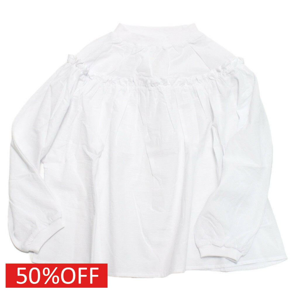 【子供服/ジュニア/アンディニー/undeny./キッズ/大人/女の子】 セール 【50%OFF】 フリルギャザーブラウス ホワイト(WH)