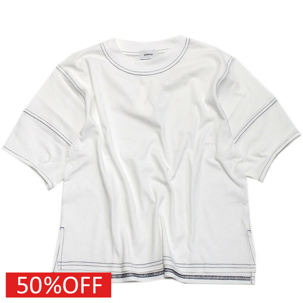 T-Shirts （Half Sleeves） - 【子供服/ジュニア/アンディニー/undeny./キッズ/大人/女の子】 セール 【50%OFF】 ステッチ Tシャツ ホワイト(WH)