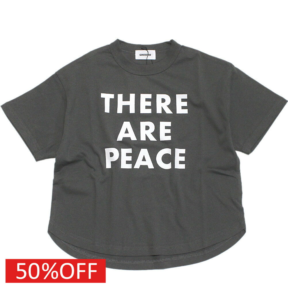 【ジェネレーター/子供服/GENERATOR/ジュニア 】 セール 【50%OFF】 PEACE Tシャツ チャコールグレー(CG)