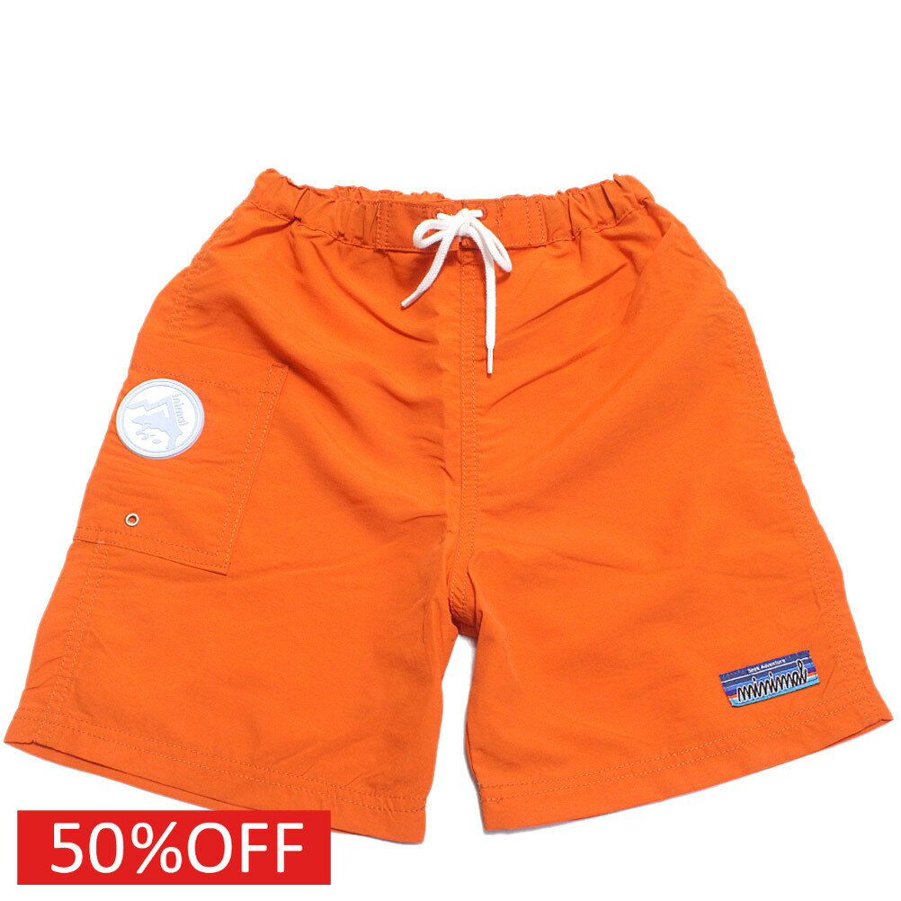 樂天商城 - 【子供服/ミニマル/minimal/キッズ服/アウトドア/SDGs】 セール 【50%OFF】 【UVカット】撥水ショーツ オレンジ(20)