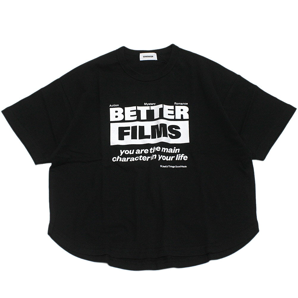Rakuten - 【ジェネレーター/子供服/GENERATOR/ジュニア 】 BETTER FILMS Tシャツ ブラック(BK)