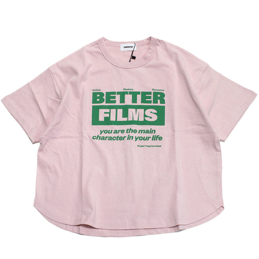 樂天商城 - 【ジェネレーター/子供服/GENERATOR/ジュニア 】 BETTER FILMS Tシャツ ピンク(PK)