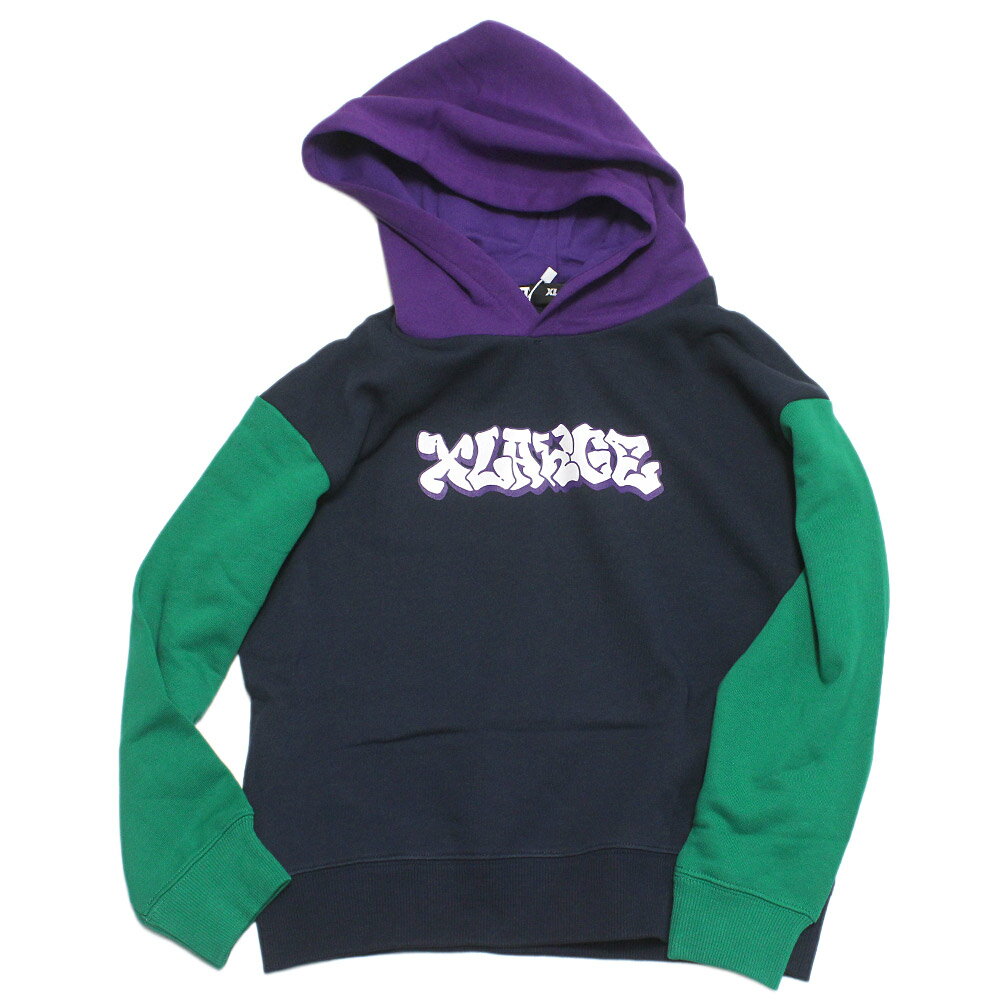 【エクストララージキッズ/エックスラージ/子供服/XLARGE KIDS】 カラーブロックロゴパーカー コン(50)