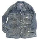 【子供服/デニムダンガリー/DENIM DUNGAREE/親子/デニム&ダンガリー/DD】 8ozデニム カバーオール 14BLブルー