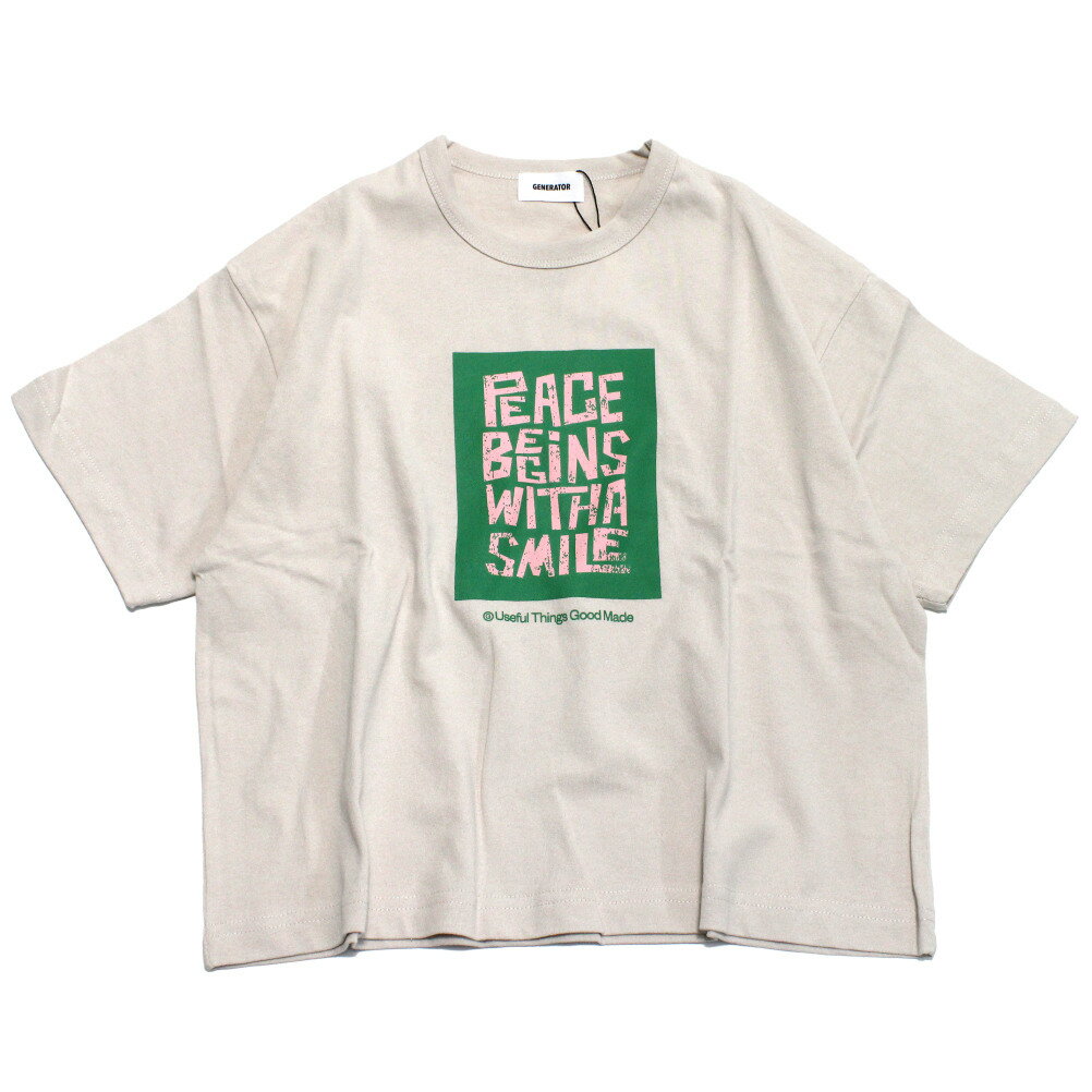 Rakuten - 【ジェネレーター/子供服/GENERATOR/ジュニア 】 Peace Begins Tシャツ サンド(SD)