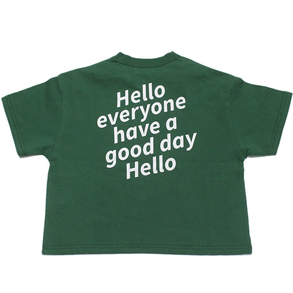 【FOV/フォブ/こども服/キッズ/親子/カジュアル】 HELLO Tシャツ グリーン(GN)