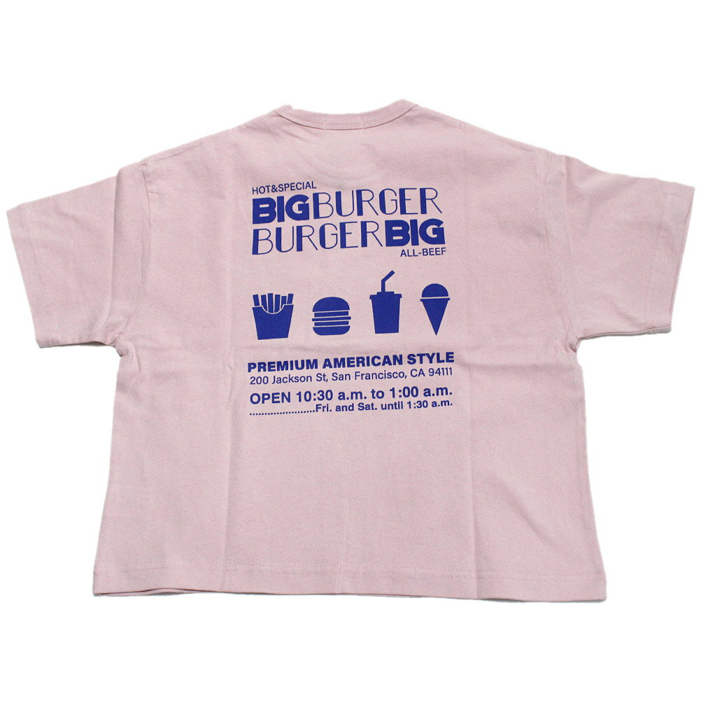 乐天商城 - 【ジェネレーター/子供服/GENERATOR/ジュニア 】 BIG BURGER Tシャツ ピンク(PK)