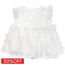【マルーク/maarook/ベビー服/子供服/Wonder apartment】 セール 【50%OFF】 フラワーオーガンジーbabyドレススタイ シロ(01)