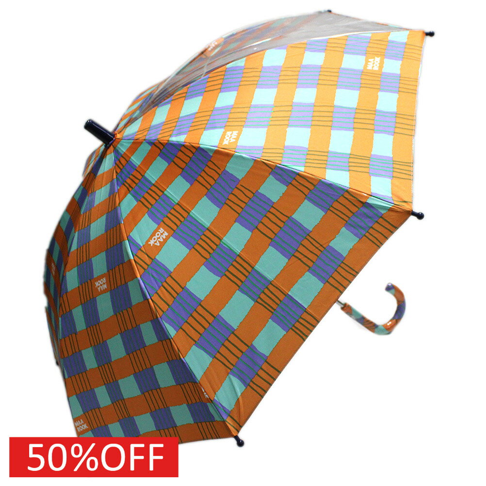 【マルーク/maarook/ベビー服/子供服/Wonder apartment】 セール 【50%OFF】 【MR(マル)】レトロフラワー・アートチェックアンブレラ オレンジ系(36)