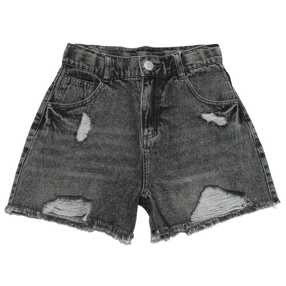 樂天商城 - 【ラブトキ/ラブトキシック/Love toxic/ガール/JS】 【LTXC】ダメージデニムショートパンツ グレー(82)