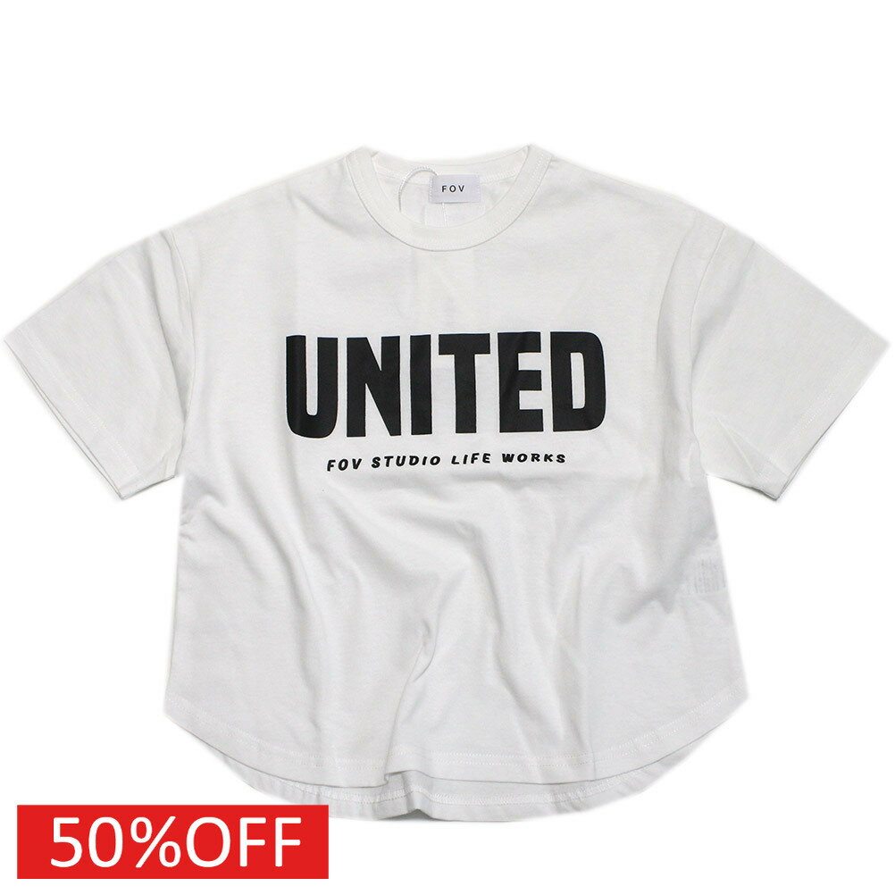【FOV/フォブ/こども服/キッズ/親子/カジュアル】 セール 【50%OFF】 UNITED 6分袖Tシャツ ホワイト(WH)