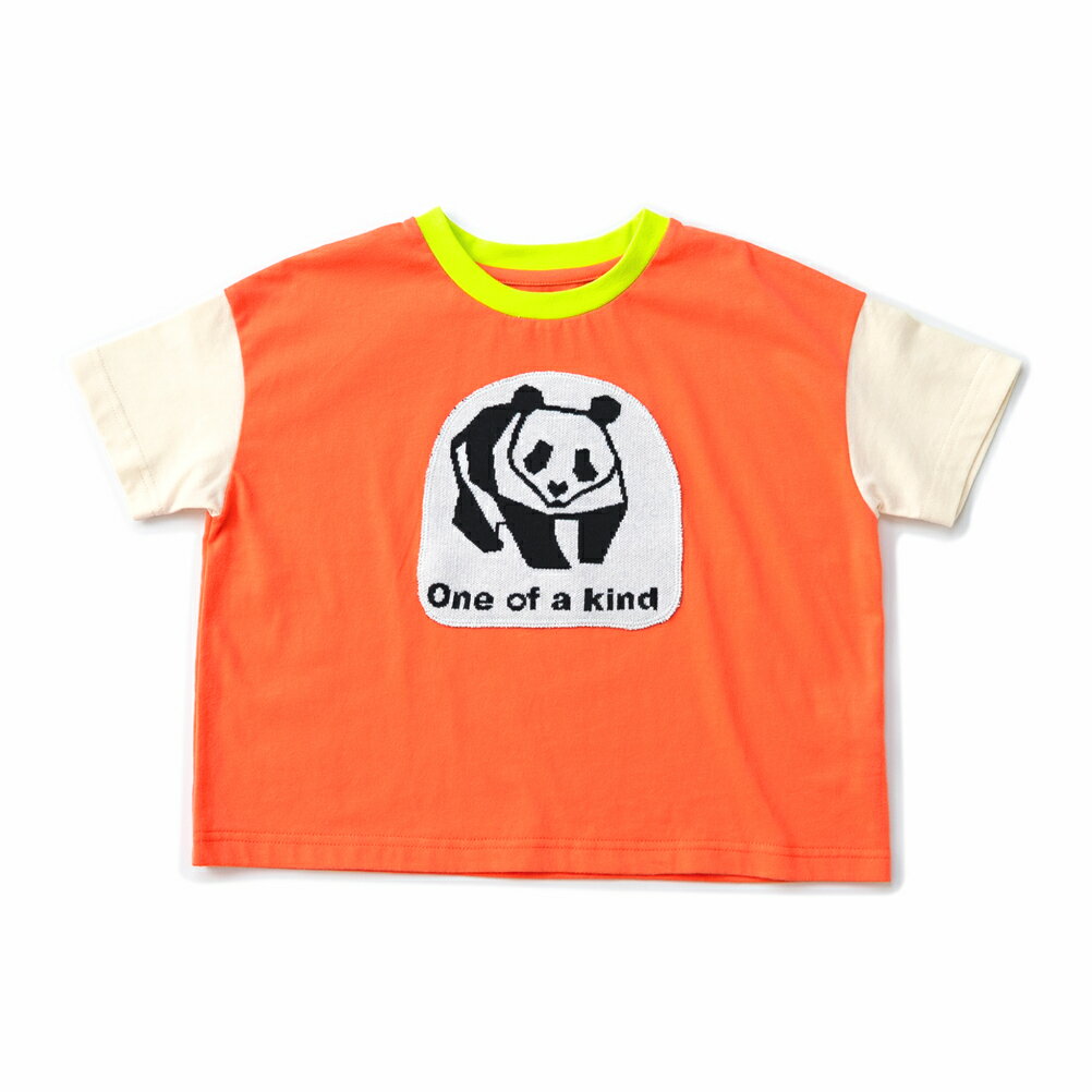樂天商城 - 子供服 男の子 女の子ami amie アミアミ パンダTシャツ オレンジ(37)