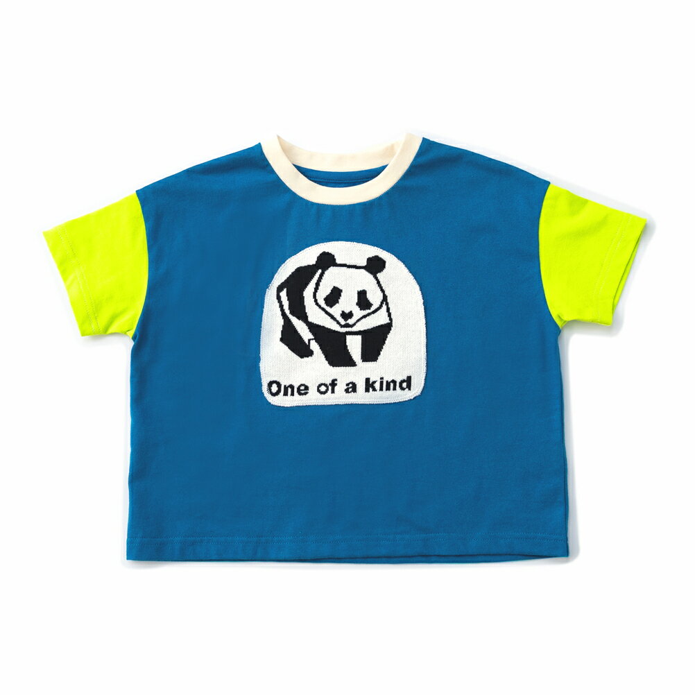 樂天商城 - 子供服 男の子 女の子ami amie アミアミ パンダTシャツ ネイビー(94)
