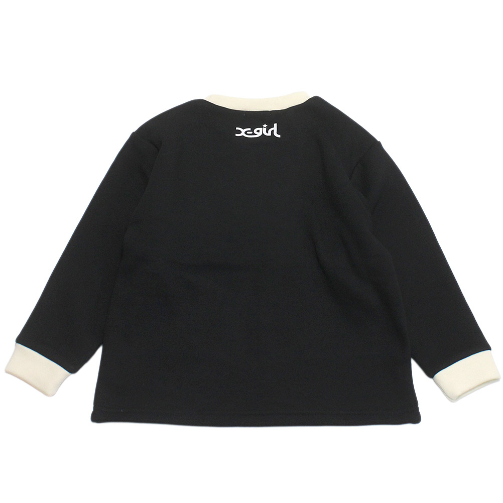 【X-GIRL STAGES/エックスガール/エックスガールステージズ/子供服/女の子】 セール 【50%OFF】 MIX モチーフ起毛トレーナー クロ(80)