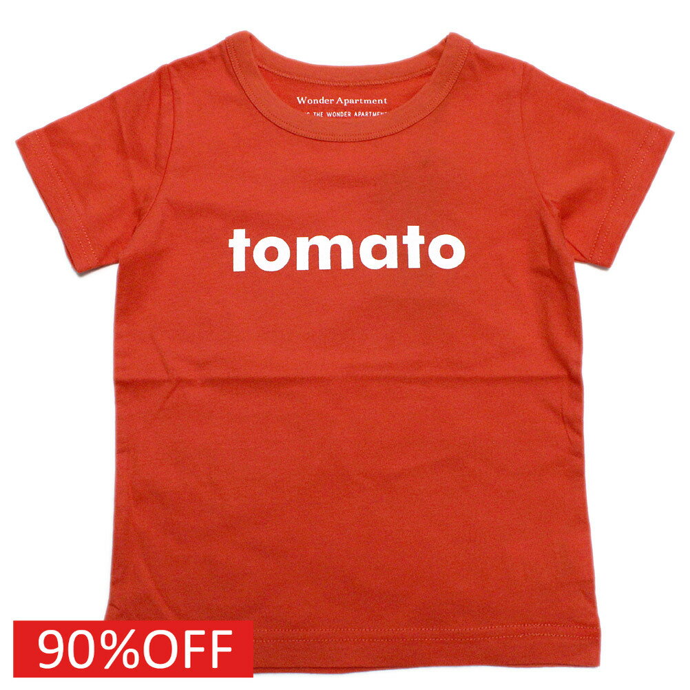 【マルーク/maarook/ベビー服/子供服/Wonder apartment】 セール 【70%OFF】 【WonderApartment】天竺ベジタブルロゴTシャツ アカ(3)