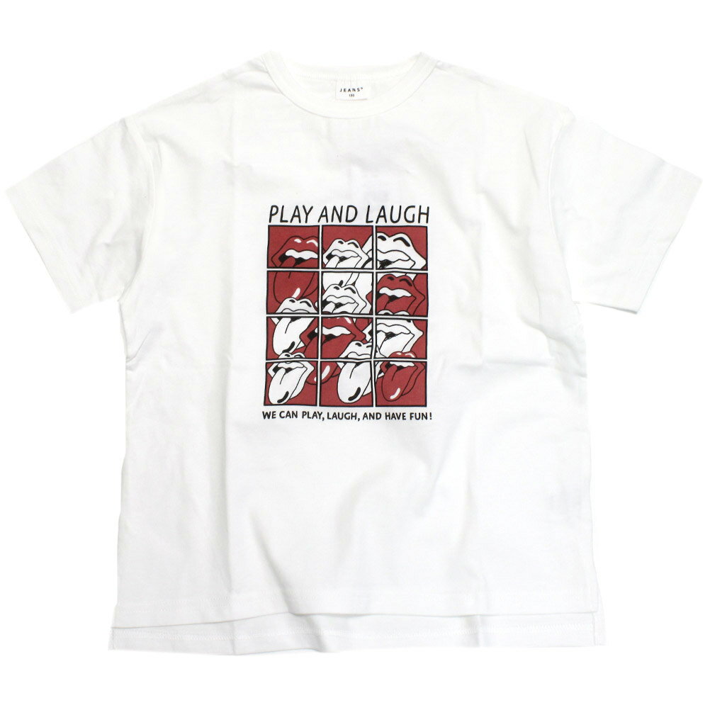 【JEANS.B/ジーンズベー】 PLAY AND LAUGH Tシャツ オフホワイト(OW)