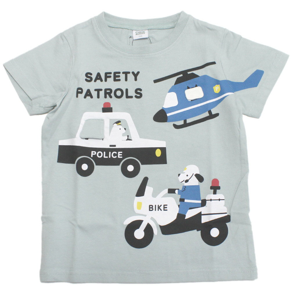 樂天商城 - 【知育玩具/子供服/ベビー/キッズCHEEK ROOM/チークルーム】 パトロールTシャツ サックス(SA)