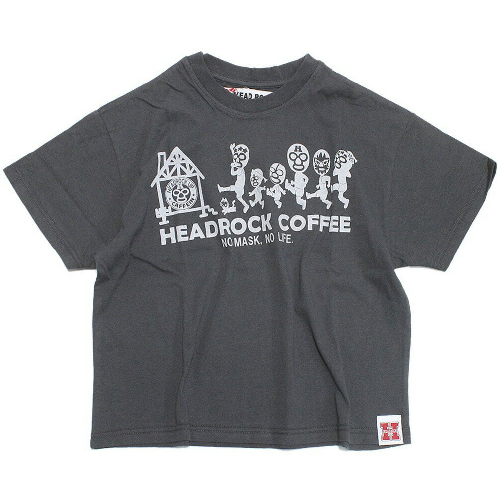 【子ども服/ジュニア服/ヘッドロック/HEADROCK】 あす楽 HEAD ROCK COFFEE BIGTシャツ スミクロ 1 