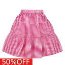 【ocean&amp;ground/オーシャンアンドグラウンド/子供服/ベビー/キッズ/ジュニア】 セール 【50%OFF】 あす楽 ギンガムティアードスカート ピンク(PK)