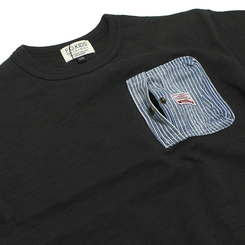 【F.O.KIDS/エフオー/アメカジ/エフオーキッズ/子供服】 セール 【50%OFF】 デニムポケットTシャツ チャコール(CH)