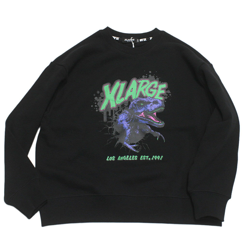 【エクストララージキッズ/エックスラージ/子供服/XLARGE KIDS】 ダイナソートレーナー クロ(80)