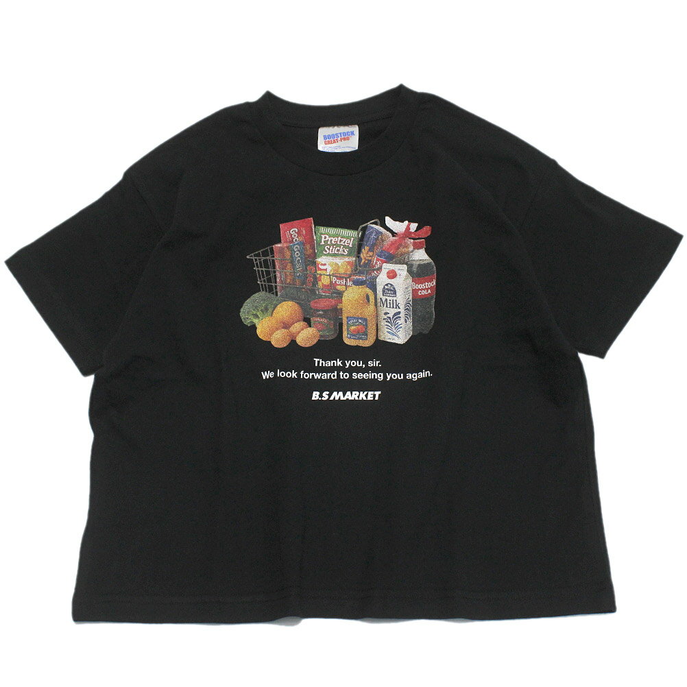 樂天商城 - 【ブーストック/子供服/BOOSTOCK/ジュニア】 B/S MARKET Tシャツ ブラック(BK)