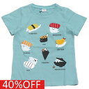 【知育玩具/子供服/ベビー/キッズCHEEK ROOM/チークルーム】 セール 【40%OFF】 おばけのお寿司Tシャツ ブルー(BL)