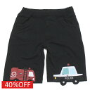【知育玩具/子供服/ベビー/キッズCHEEK ROOM/チークルーム】 セール 【40%OFF】 働く車ハーフパンツ ブラック(BK)