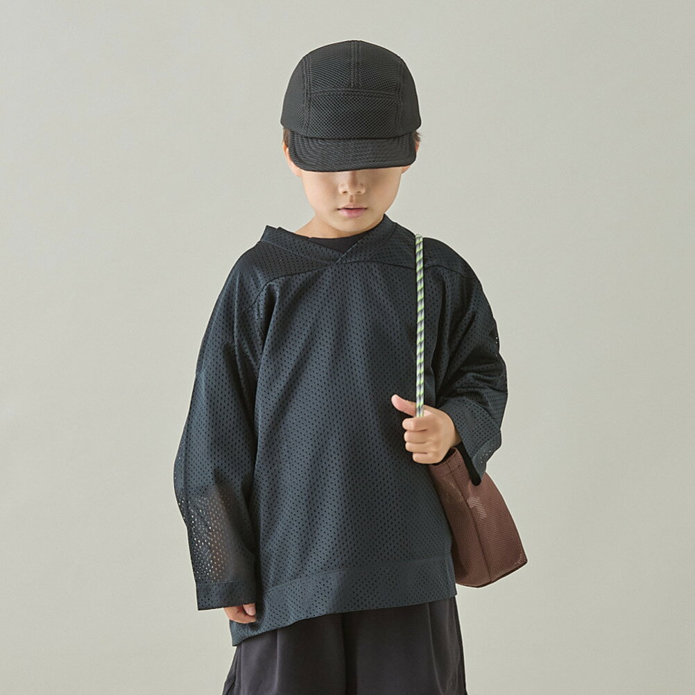 【MOUN TEN./MOUNTEN/マウンテン/子供服/ジュニア】 mesh football Tシャツ ブラック 2