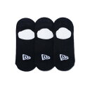 【NEWERA/キッズ/帽子/ニューエラ】 NO SHOW 3PAIRS SOCKS(BLK) ブラック