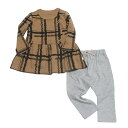 【マルーク/maarook/ベビー服/子供服/Wonder apartment】 チェックPTスムースPTbabyセット ベージュ系(32)