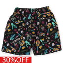 【F.O.KIDS/エフオー/アメカジ/エフオーキッズ/子供服】 セール 【30%OFF】 総柄ハーフパンツ ブラック(BK)