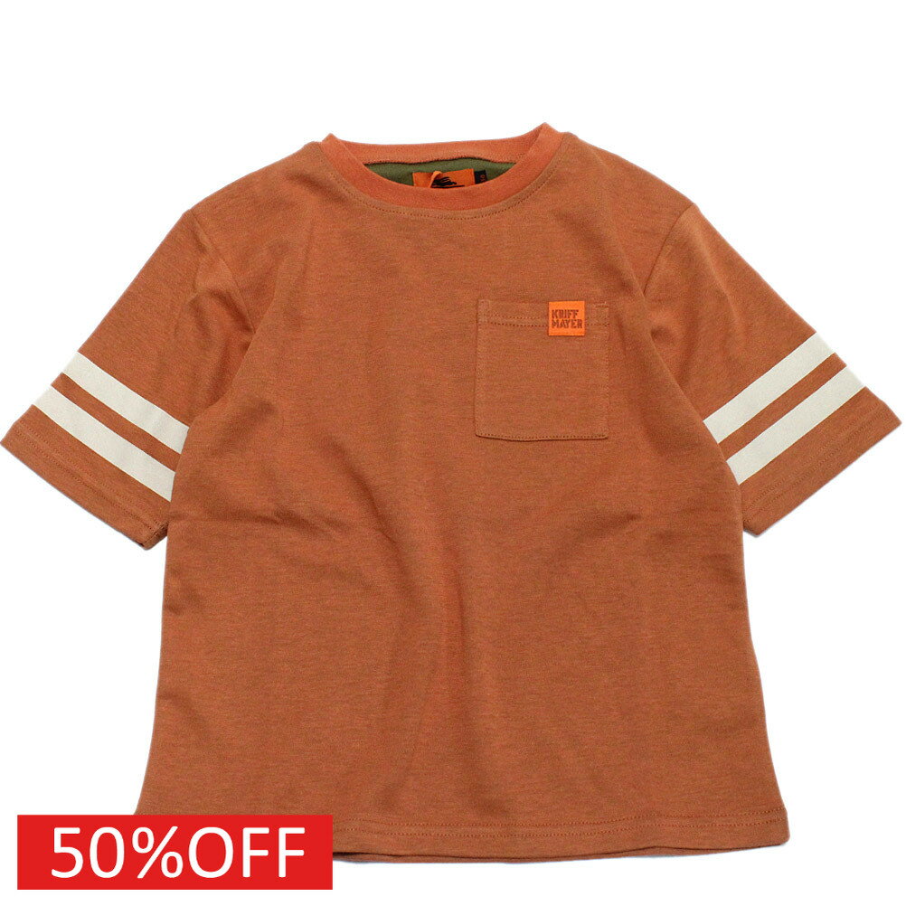 T-Shirts （Half Sleeves） - 【KRIFF MAYER/KRIFFMAYER KIDS/クリフメイヤー/ジュニア/キッズ/クリフメイヤーキッズ】 セール 【50%OFF】 カラッと5分袖T（袖ライン） オレンジ(45)