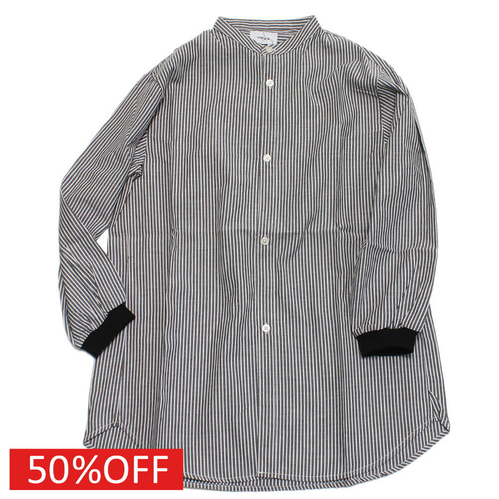 Short Sleeves - 【子供服/ジュニア/アンディニー/undeny./キッズ/大人/女の子】 セール 【50%OFF】 ストライプチュニックシャツ ブラック(BK)