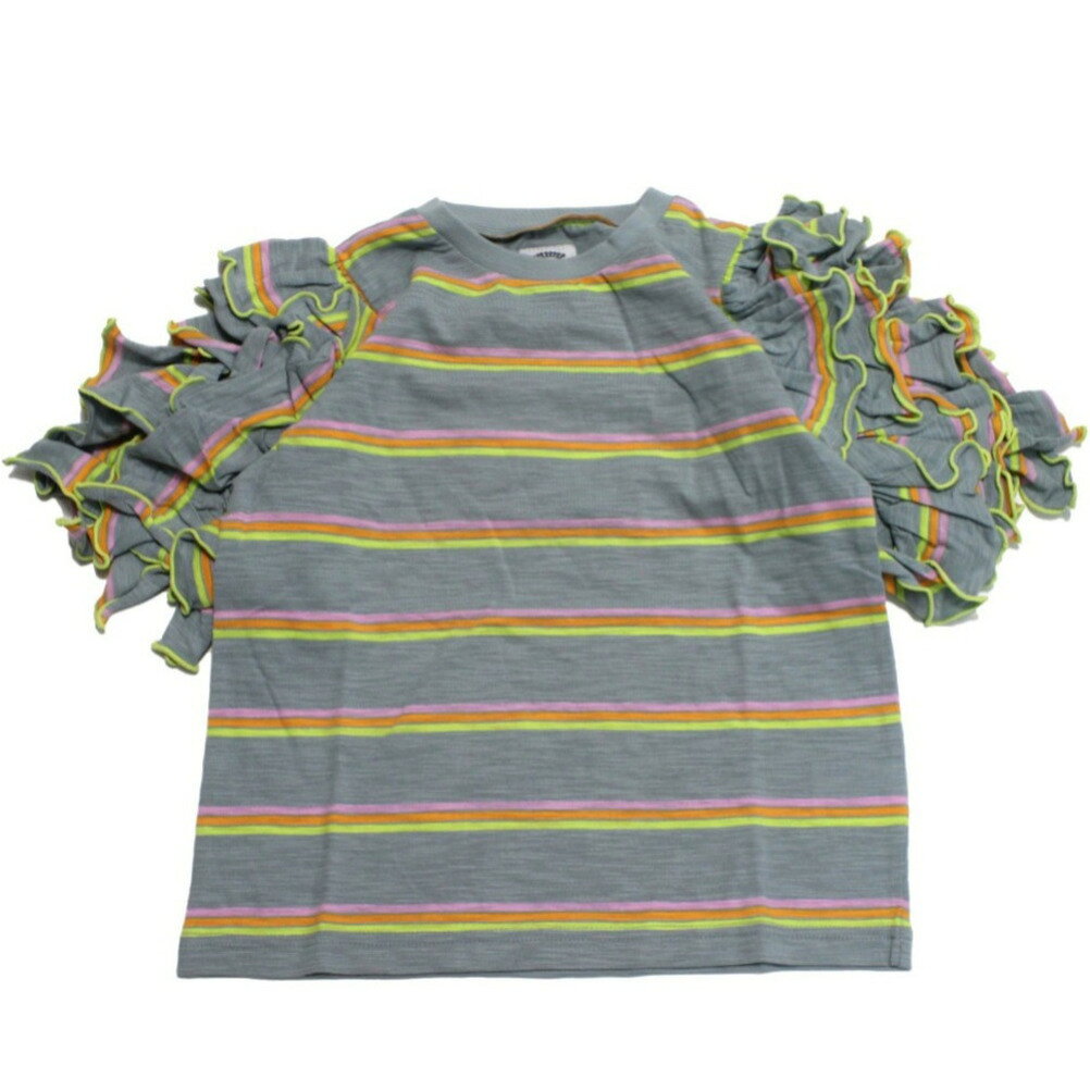 樂天商城 - 【ocean＆ground/オーシャンアンドグラウンド/子供服/ベビー/キッズ/ジュニア】 フリルスリーブボーダーTシャツ グレー(GY)