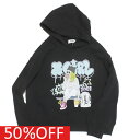 【X-GIRL STAGES/エックスガール/エックスガールステージズ/子供服/女の子】 セール 【50%OFF】 ガールズプリントパーカー クロ(80)