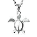 ハワイアンジュエリー ネックレス ハワイアンジュエリー ホヌ ネックレス ホヌSサイズ 約19mm シルバー925 シンプル お守りモチーフ チェーン長さ選べる...