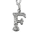 ハワイアンジュエリー ネックレス ハワイアンジュエリー イニシャル ネックレス シルバー 【F】 アルファベット シンプル シンプル シルバー925 チェーン長...