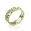 ハワイアンジュエリー オーダーメイド リング 幅4mm 厚み2mm フラット 14Kグリーンゴールド マイレリーフ ノーエッジ オーダーメイド リング 指輪 結...