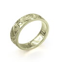 ハワイアンジュエリー オーダーメイド リング 幅4mm 厚み2mm フラット 14Kグリーンゴールド カレイキニ ノーエッジ オーダーメイド リング 指輪 結婚指輪 マリッジリング | メンズ レディース 誕生日 プレゼント 【品番:GF4E-E20】