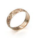 ハワイアンジュエリー オーダーメイド リング 幅4mm 厚み1.2mm バレル 14Kピンクゴールド カレイキニ ノーエッジ オーダーメイド リング 指輪 結婚...