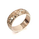 ハワイアンジュエリー オーダーメイド リング 幅6mm 厚み2mm バレル 14Kピンクゴールド マイレリーフ ダイヤモンドカット オーダーメイド リング 指輪...